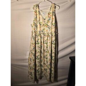 Studio Park Sundress Dress Floral Cottegecore Vneck Aline Ruffles Womens Size XL